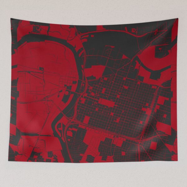 Item preview, Sacramento Map Art red wine color California USA designed and sold by EpicMaps.