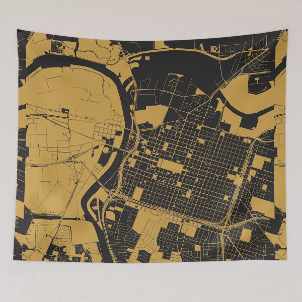 Item preview, Sacramento Map Art Black Gold California USA designed and sold by EpicMaps.