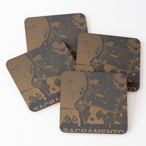 Item preview, Sacramento Map Art coffee color California USA designed and sold by EpicMaps.