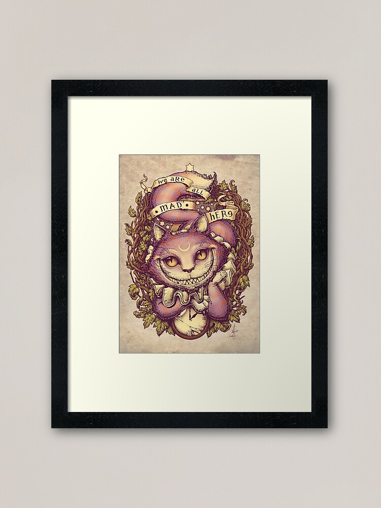 Thumbnail 2 of 7, Framed Art Print, CHESHIRE CAT designed and sold by medusadollmaker.