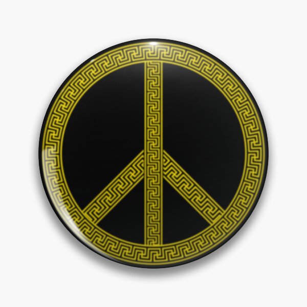 Item preview, Greek Peace Sign Yellow Hieroglyphic CNDCampaign for Nuclear Disarmament designed and sold by stuartsemporium.
