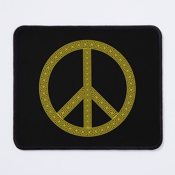 Item preview, Greek Peace Sign Yellow Hieroglyphic CNDCampaign for Nuclear Disarmament designed and sold by stuartsemporium.
