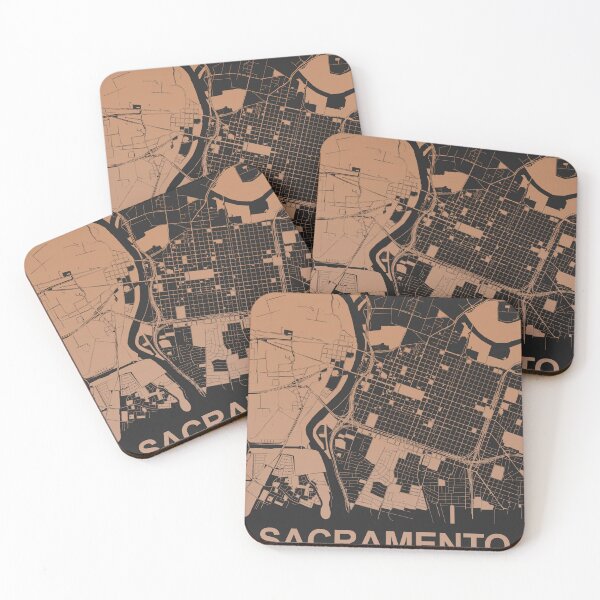 Item preview, Sacramento Map Art Chocolate color California USA designed and sold by EpicMaps.