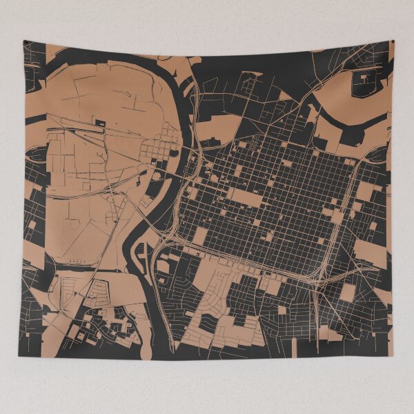 Item preview, Sacramento Map Art Chocolate color California USA designed and sold by EpicMaps.