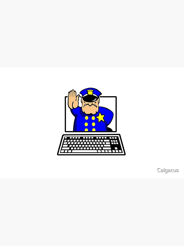 Aperçu 4 sur 4. Mug à café avec l'œuvre POLICE INTERNET créée et vendue par Calgacus.