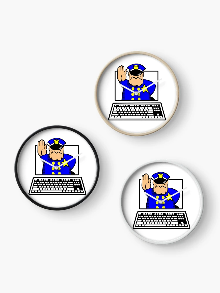 Thumbnail 3 of 4, Clock, INTERNET POLICE designed and sold by Calgacus.