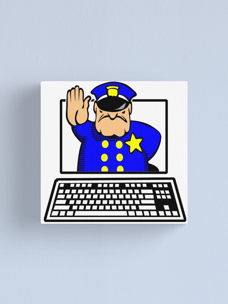 Thumbnail 1 of 3, Canvas Print, INTERNET POLICE designed and sold by Calgacus.