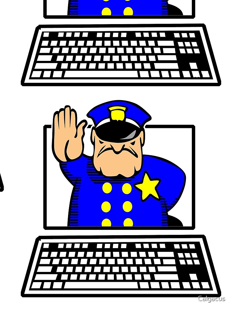 Thumbnail 3 of 3, Scarf, INTERNET POLICE designed and sold by Calgacus.