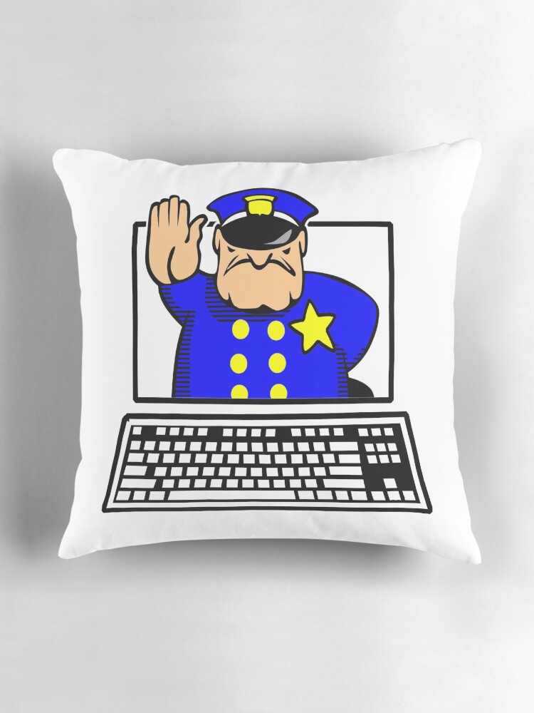 Thumbnail 3 of 4, Pillow, INTERNET POLICE designed and sold by Calgacus.