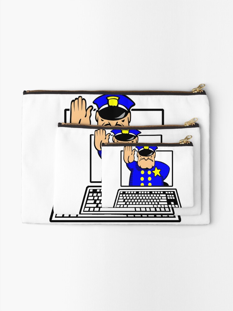 Thumbnail 2 of 4, Zipper Pouch, INTERNET POLICE designed and sold by Calgacus.