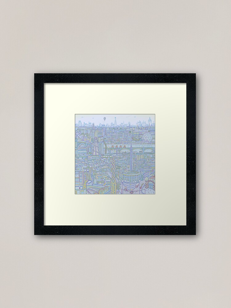 Alternate view of THE MEGATROPOLIS (cool hues) Framed Art Print