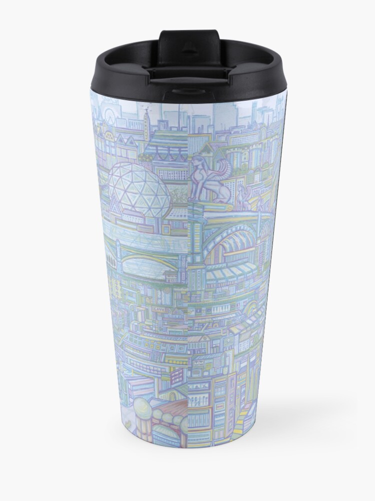 Alternate view of THE MEGATROPOLIS (cool hues) Travel Mug