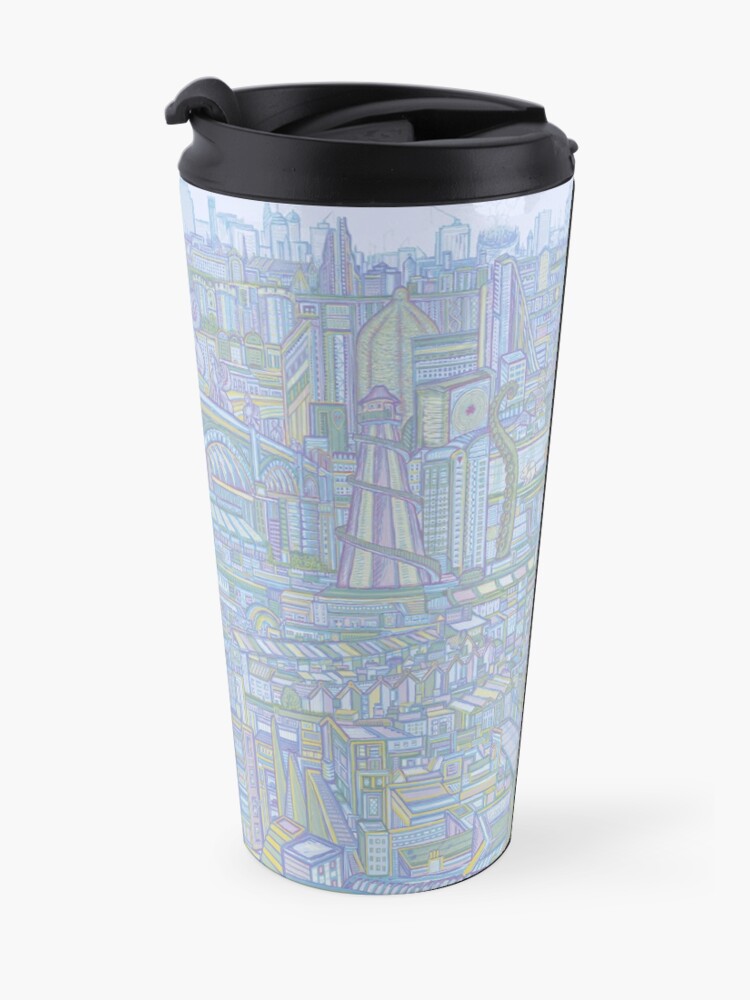 Alternate view of THE MEGATROPOLIS (cool hues) Travel Mug