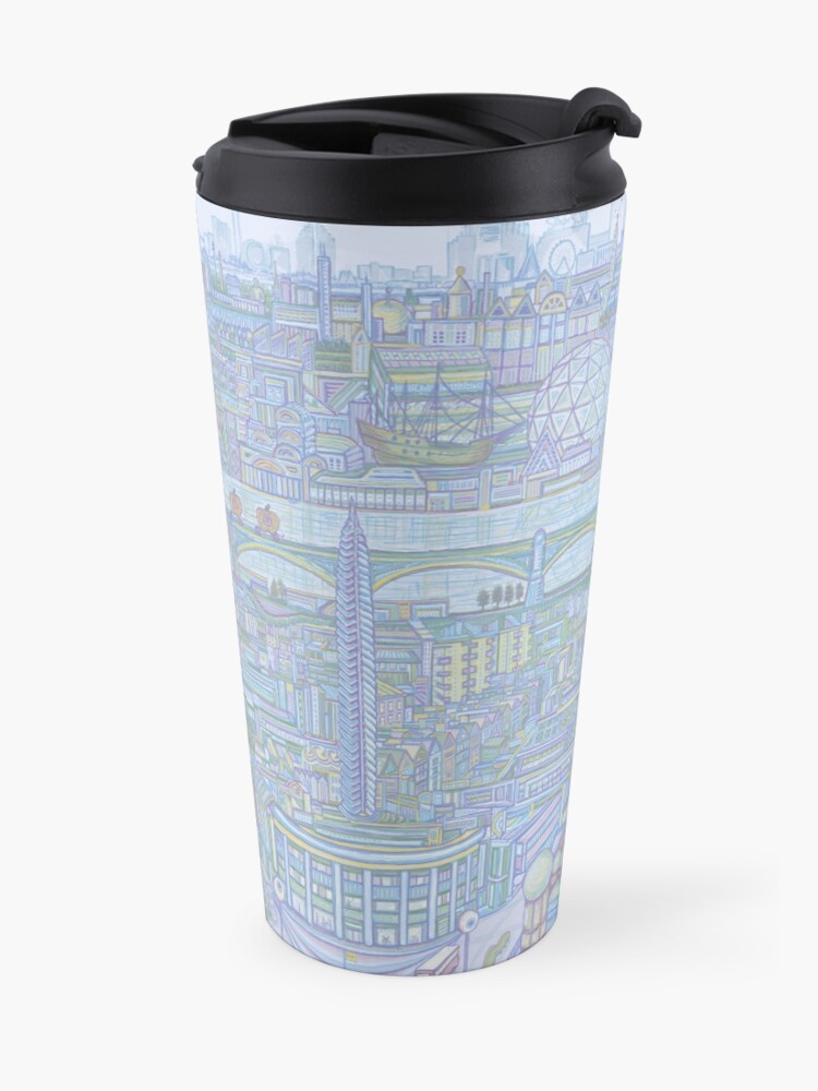 Alternate view of THE MEGATROPOLIS (cool hues) Travel Mug