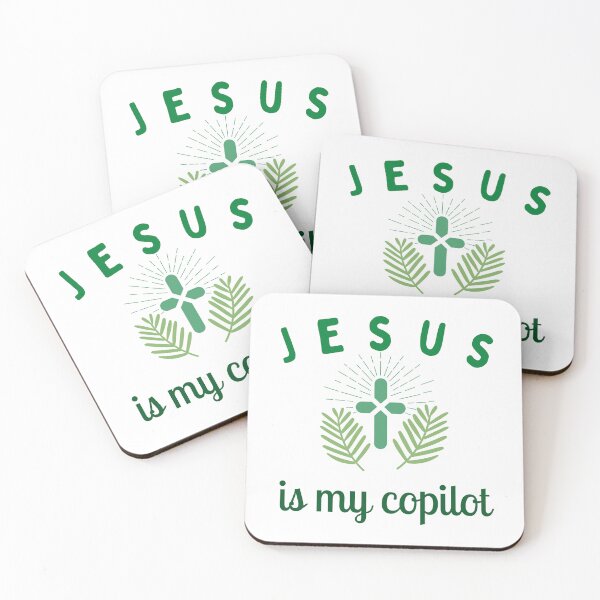 Item preview, Jesus is my copilot green cross nature tree leaf handmade love christian quote gift designed and sold by Ramesh ⭐⭐⭐⭐⭐.