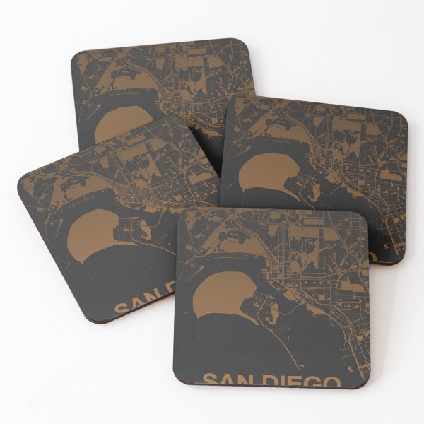 Item preview, San Diego Map Art coffee color California USA designed and sold by EpicMaps.