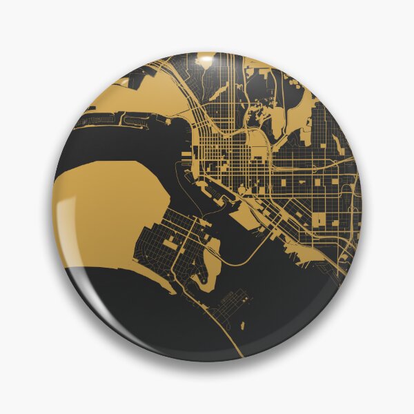 Item preview, San Diego Map Art Black Gold California USA designed and sold by EpicMaps.