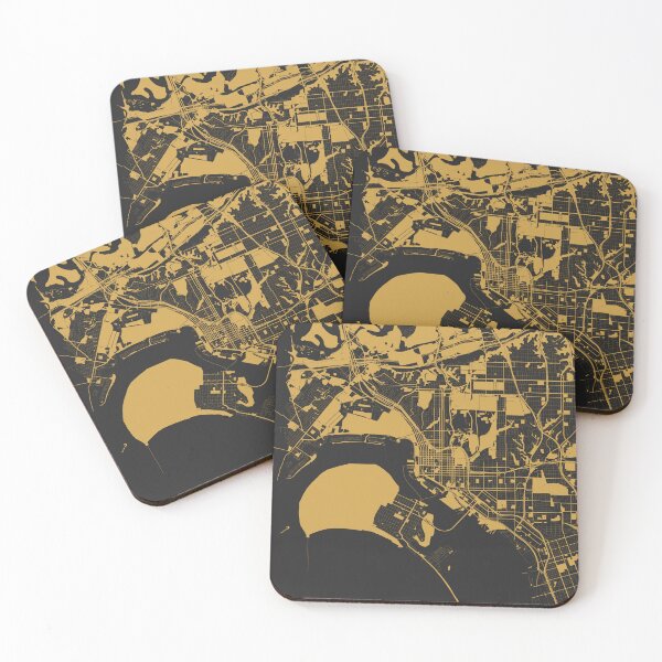 Item preview, San Diego Map Art Black Gold California USA designed and sold by EpicMaps.
