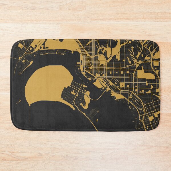 Item preview, San Diego Map Art Black Gold California USA designed and sold by EpicMaps.