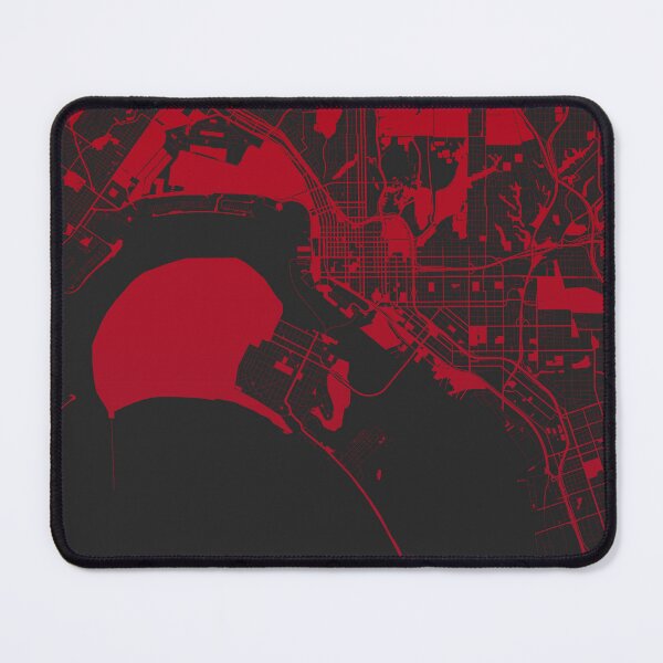 Item preview, San Diego Map Art red wine color California USA designed and sold by EpicMaps.