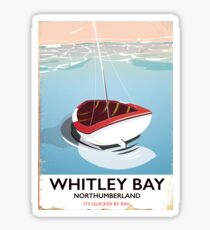 Whitley Bay Northumberland vintage travel poster Sticker
