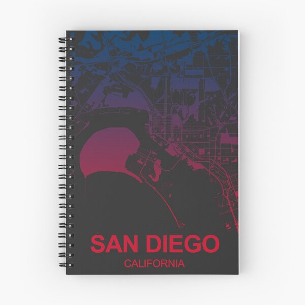 Aperçu de l'œuvre San Diego Carte Art Rose Bleu Californie USA créée et vendue par EpicMaps.