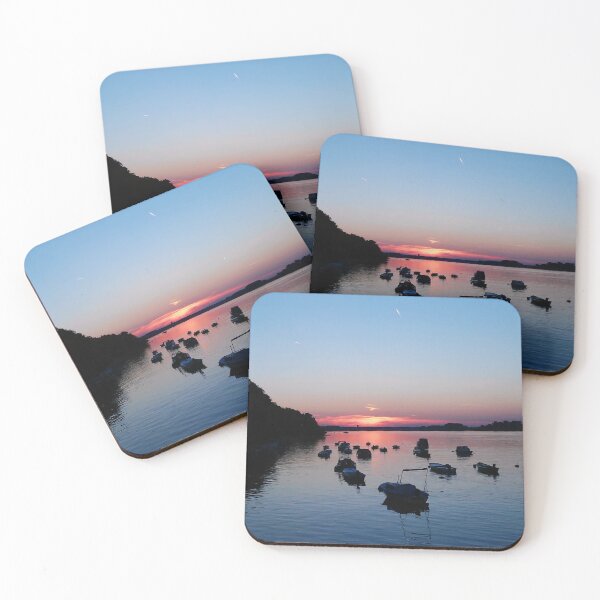 Item preview, Sunset On The Blue River Water With Boats designed and sold by The Glasses Girl.