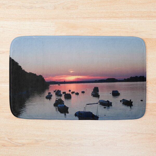 Item preview, Sunset On The Blue River Water With Boats designed and sold by The Glasses Girl.