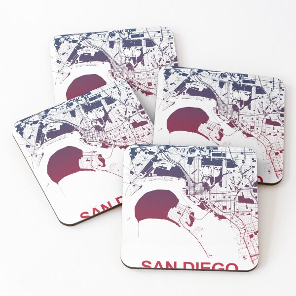 Item preview, San Diego Map Art Pink Blue California USA designed and sold by EpicMaps.