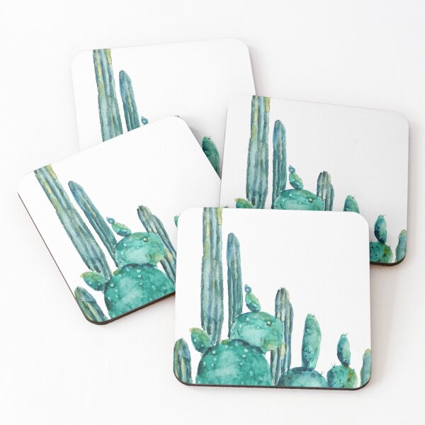 Item preview, pintado a mano verde cactus selva acuarela pintura designed and sold by ColorandColor.