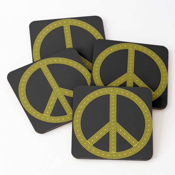 Item preview, Greek Peace Sign Yellow Hieroglyphic CNDCampaign for Nuclear Disarmament designed and sold by stuartsemporium.
