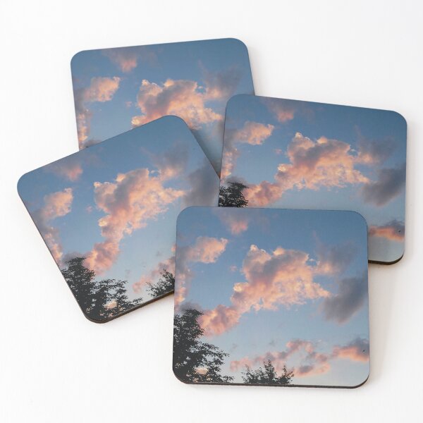 Item preview, Blue Summer Sky And Sunset Colored Clouds designed and sold by The Glasses Girl.