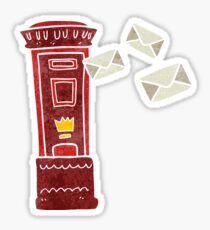 retro cartoon british post box Sticker