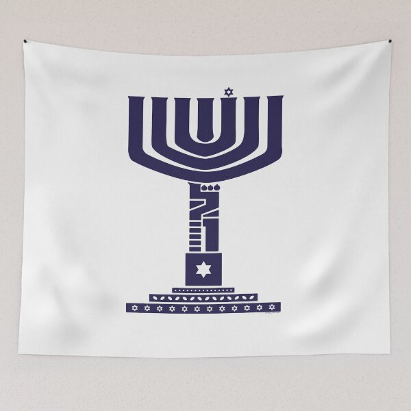 Artikelvorschau, Menorah Blue Shalom entworfen und verkauft von MeLoveIsrael.