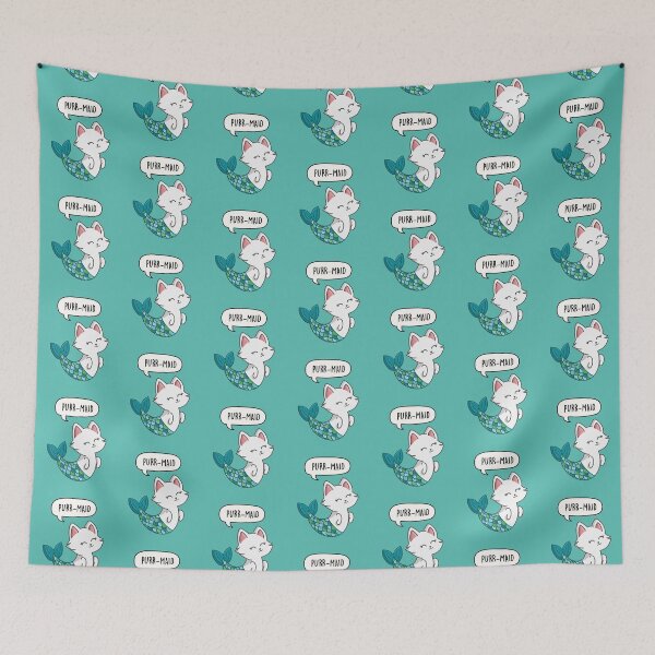 Item preview, Puurmaid - Cat mermaid pun gift designed and sold by LEFDDesigns.