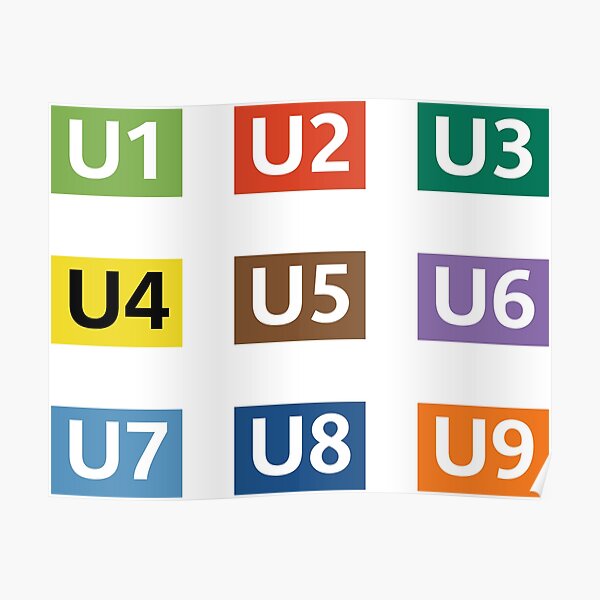 Berlin U-Bahn Lines Signs Poster