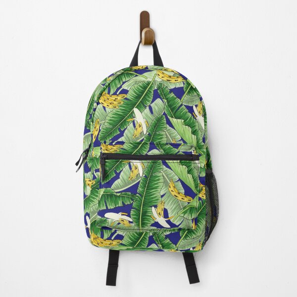 Item preview, Tropical Banana And Banana Leaves Pattern On Blue Background designed and sold by Ayesha Saleem.