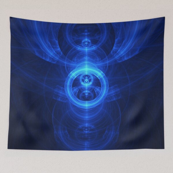 Item preview, Symbol of Purpose - Beautiful Blue Blown Glass Sapphire Fractal Circles designed and sold by San Jaya Prime.