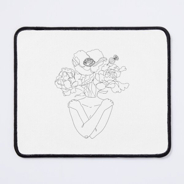 Item preview, Woman With Flowers Hugging Herself Line Art designed and sold by BEyourself be.