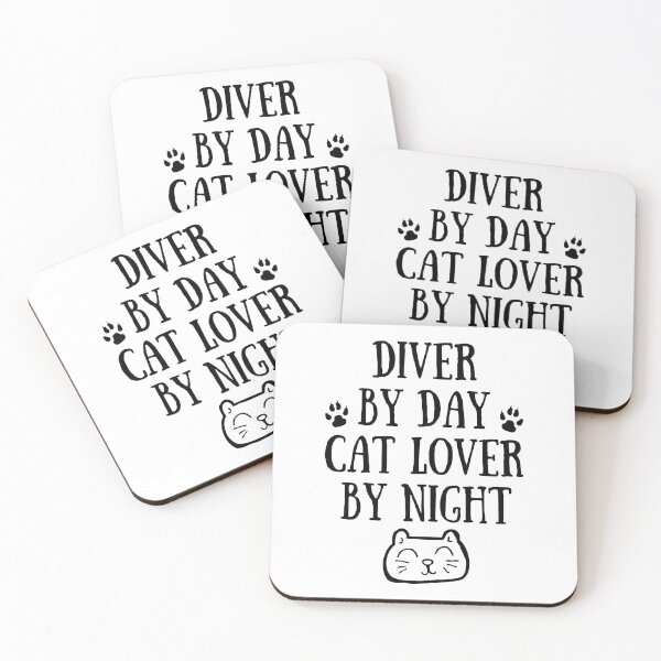 Item preview, Diver by day. Cat lover by night designed and sold by TheGreenGoat.
