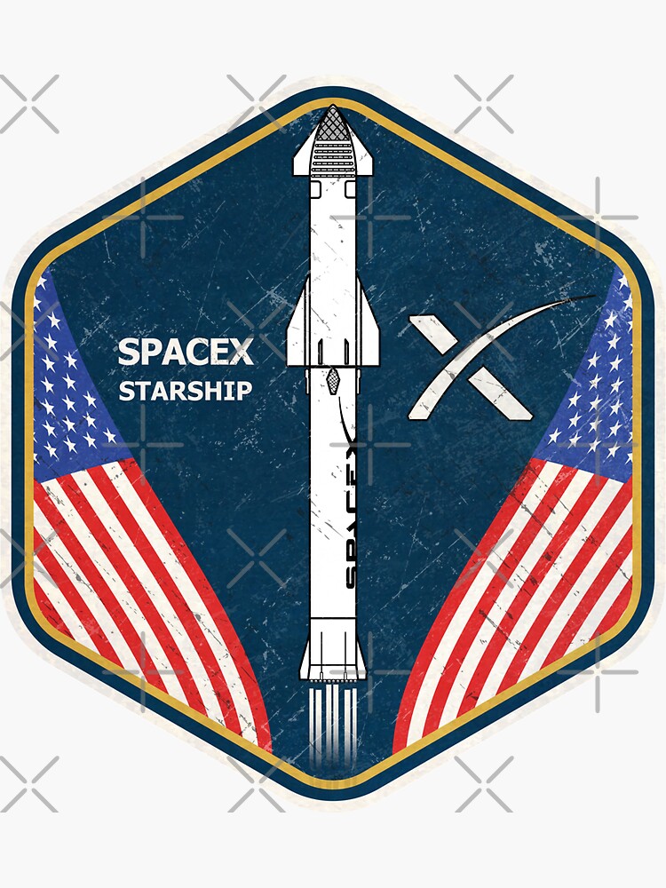 "SpaceX Starship Badge" Sticker by BGALAXY Redbubble