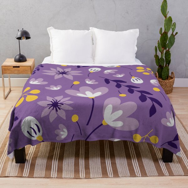 Item preview, Purple And Gold Summer Floral Seamless Pattern designed and sold by RedTomasB.
