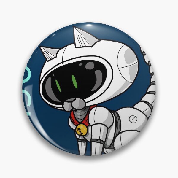 Artikelvorschau, Robo Kitty weiß, blauer Hintergrund entworfen und verkauft von Pittstop.
