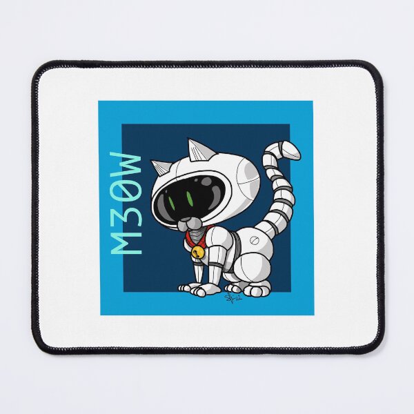 Item preview, Robo kitty white, blue background designed and sold by Pittstop.