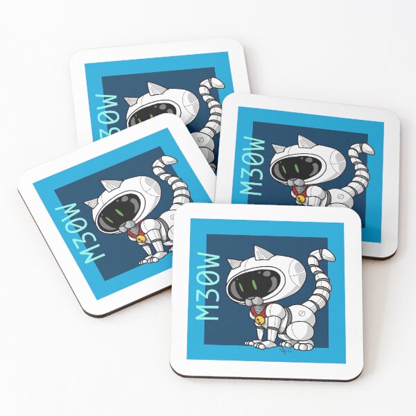 Item preview, Robo kitty white, blue background designed and sold by Pittstop.