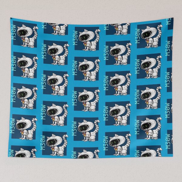 Item preview, Robo kitty white, blue background designed and sold by Pittstop.