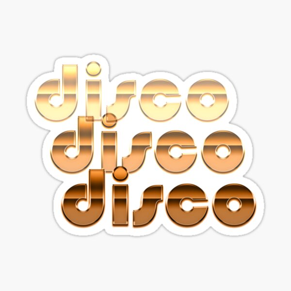 Metallic Seventies Disco Emblem  Sticker for Sale by