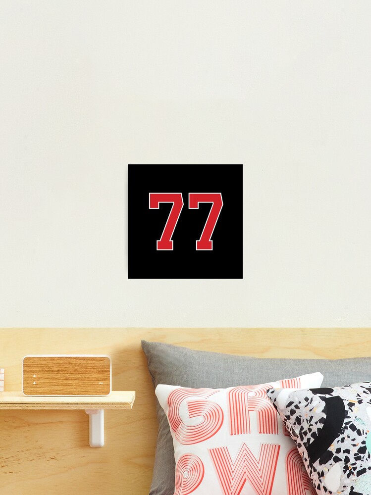 Sports Number 77, red black color lucky sport seventy seven Sticker for  Sale by ArtIsParty