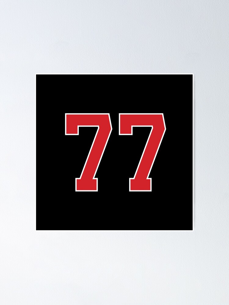 Sports Number 77, red black color lucky sport seventy seven Sticker for  Sale by ArtIsParty