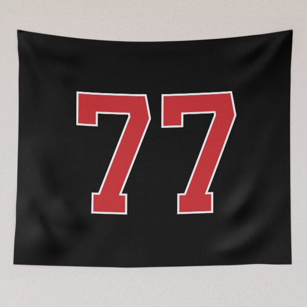 Item preview, Sports Number 77, red black color lucky sport seventy seven designed and sold by ArtIsParty.